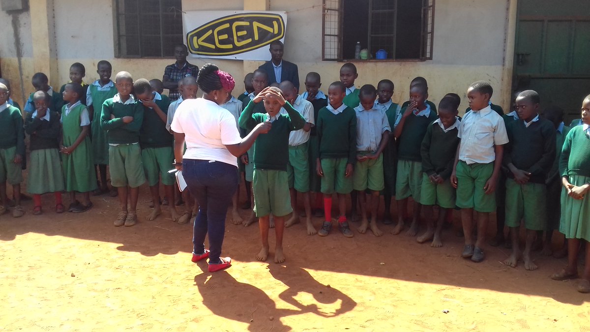 conservtz's tweet photo. Talk about water conservation with a song. Muangeni primary school children in Kenya, sing about water conservation. @conservtz water project supported by @KEEN footwear @timothynzioka https://t.co/ccOcgGuuRg