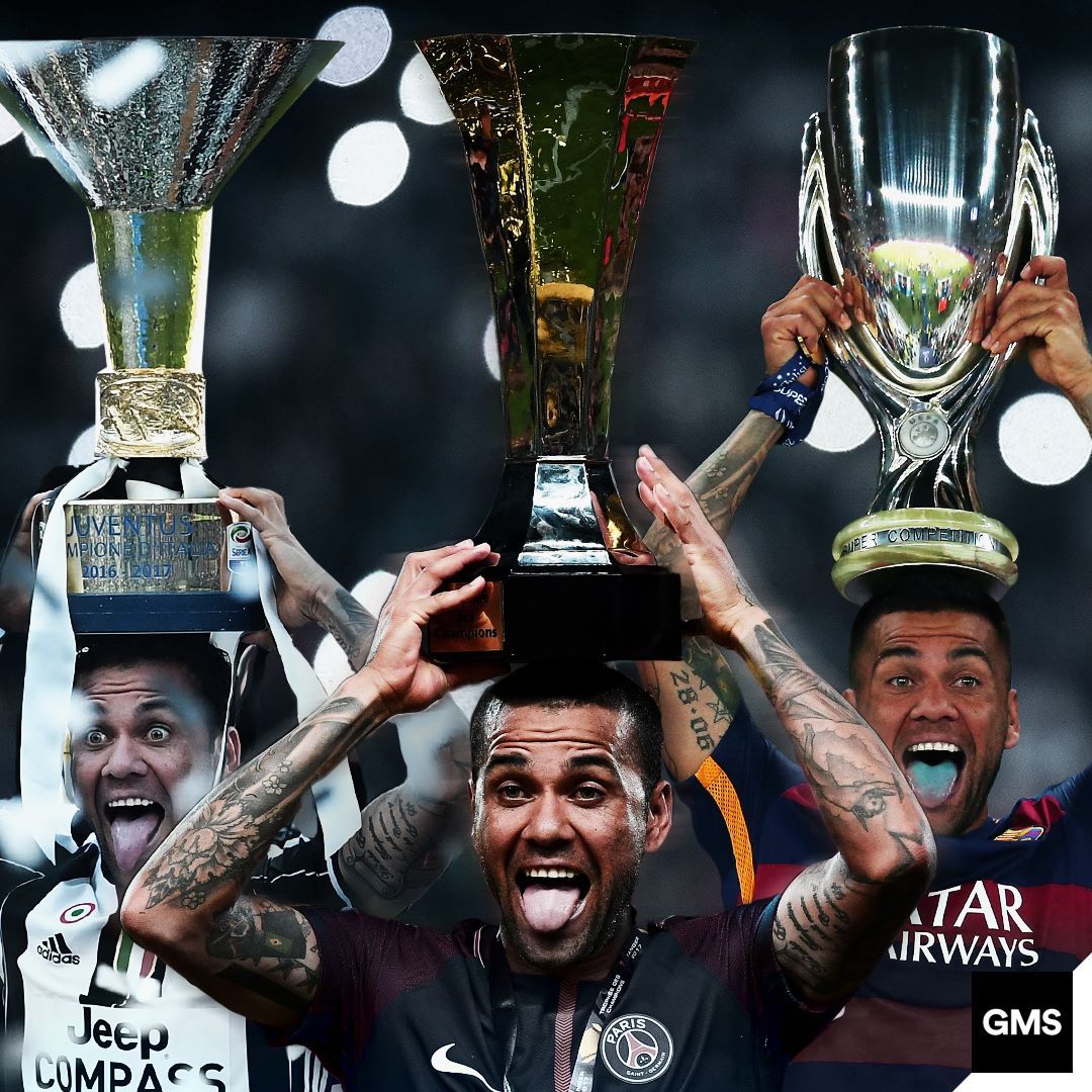 GiveMeSport on Twitter "37 career trophies... Dani Alves, the most