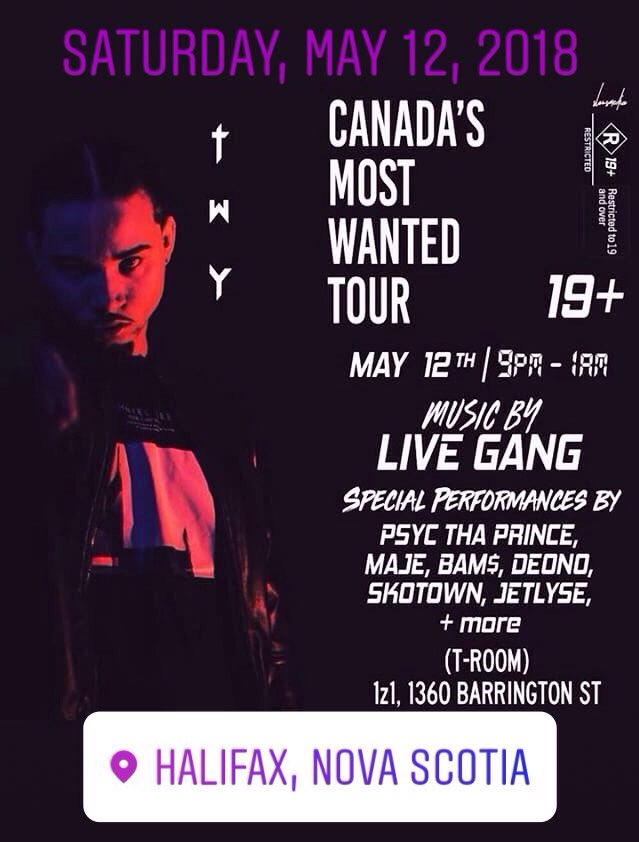 queencfromda6's tweet photo. 🇨🇦Canada's Most Wanted Tour🎤🔥 🗣NEXT STOP➡️➡️🚨Halifax, NS⚠️ Saturday, May 12, 2018 WE LIVE AGAIN👏🏾😈 #LiveGang 🦈⛽️🌎
#Canada #MostWanted #Music #Tour #Concert #NewMusic #Twy #Deono #JetLyse #Toronto #NovaScotia #Halifax #NewMusic #Talent #GoodMusic #New #Artists https://t.co/mto58E11Ka