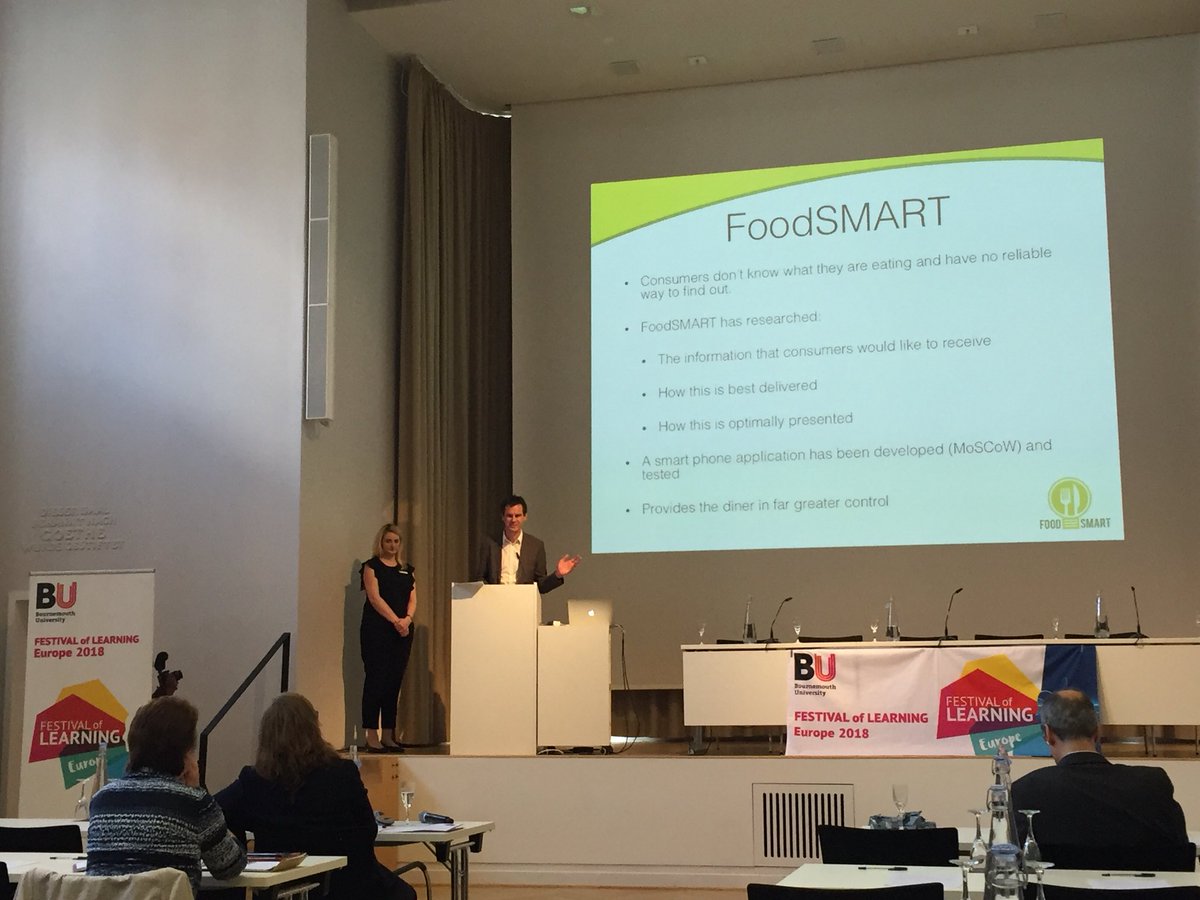 EmmaMatthews212's tweet photo. Hearing about Dr Sarah Price and Dr Jeff Bray’s FoodSMART research at #GlobalFOL18, which looks at how we can make healthier informed choices when we eat out. Hoping it’s not going to stop me enjoying all the unhealthy delights Berlin has to offer! https://t.co/FglKIFvZA0