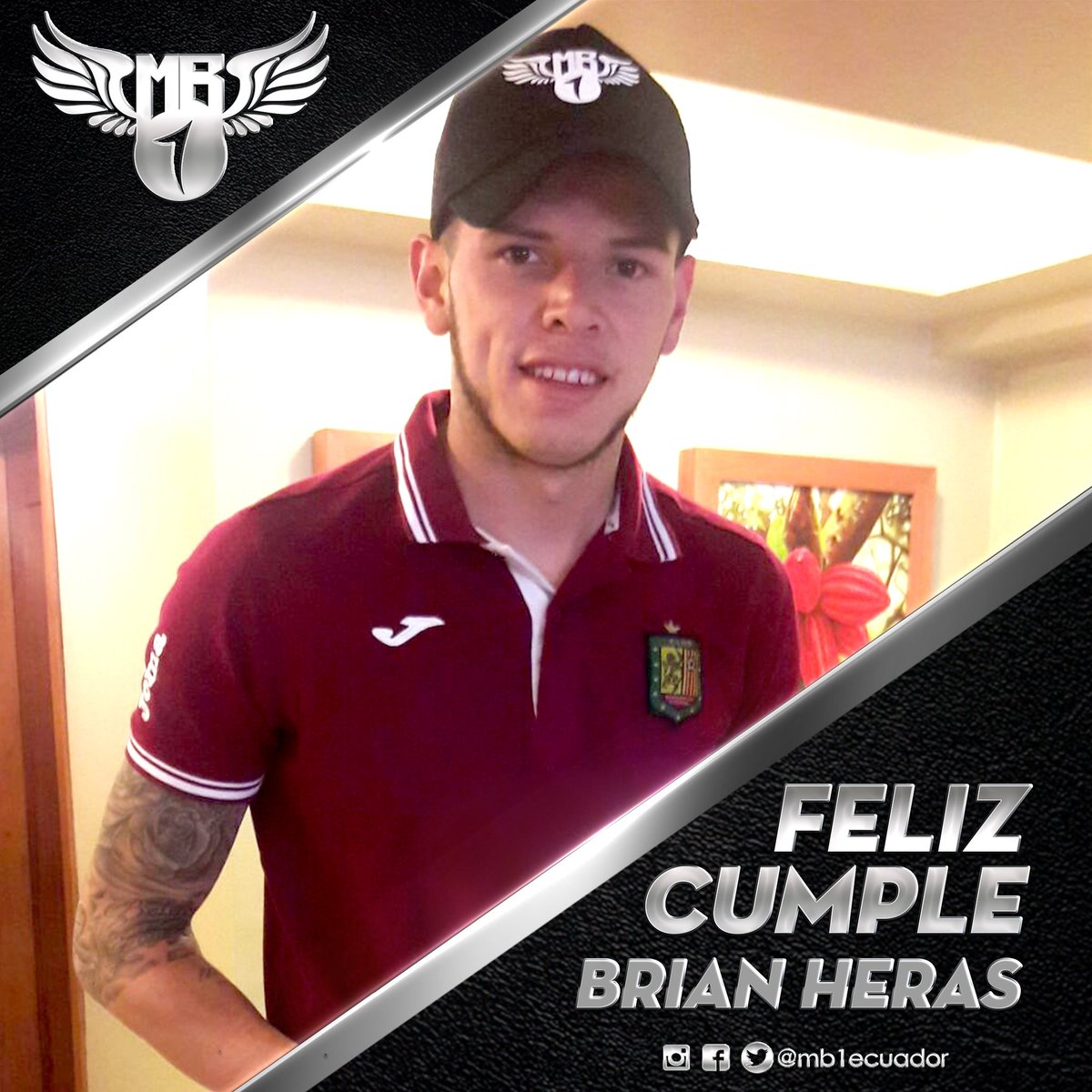 MB1Ecuador's tweet photo. Felicidades a nuestro Guardametas @brianheras60 que está de Cumpleaños. 
De quienes conformamos MB1 le deseamos el mayor de los éxitos y muchas bendiciones. https://t.co/jvm4GQMXMY