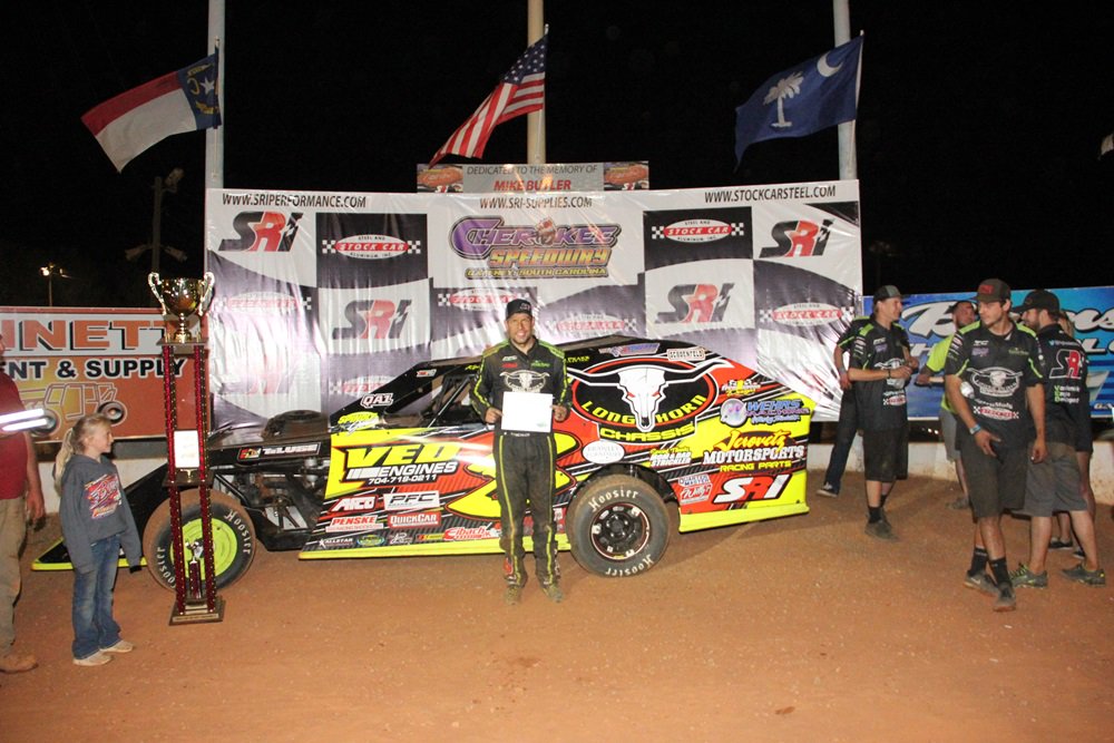 PenskeShocks's tweet photo. Congratulations to #KyleStrickler on his #DirtCupChallenge #UMPModified win this past weekend at Cherokee Speedway. #penskeshocks #racing #racecar #cars #speed #speedway #fast #motorsports #sports #winning https://t.co/Iou89ffCwU