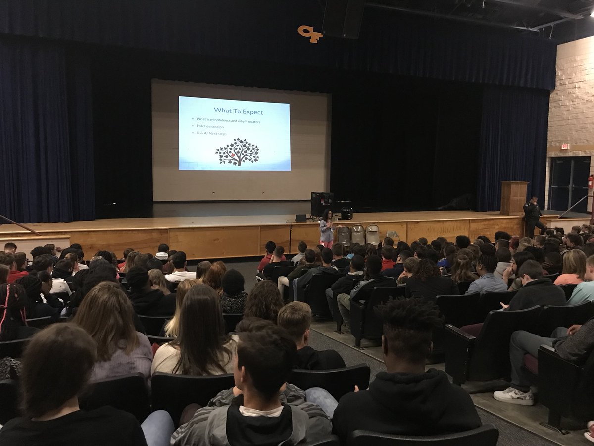 VLeeSpruill's tweet photo. Our @CapeFearHigh1 9th graders during their monthly #FreshmenExperience seminar. Today they discussed #Mindfulness with school counselor @LinvilleCFHS #WeAreCapeFear https://t.co/ZeJimCZ3a0