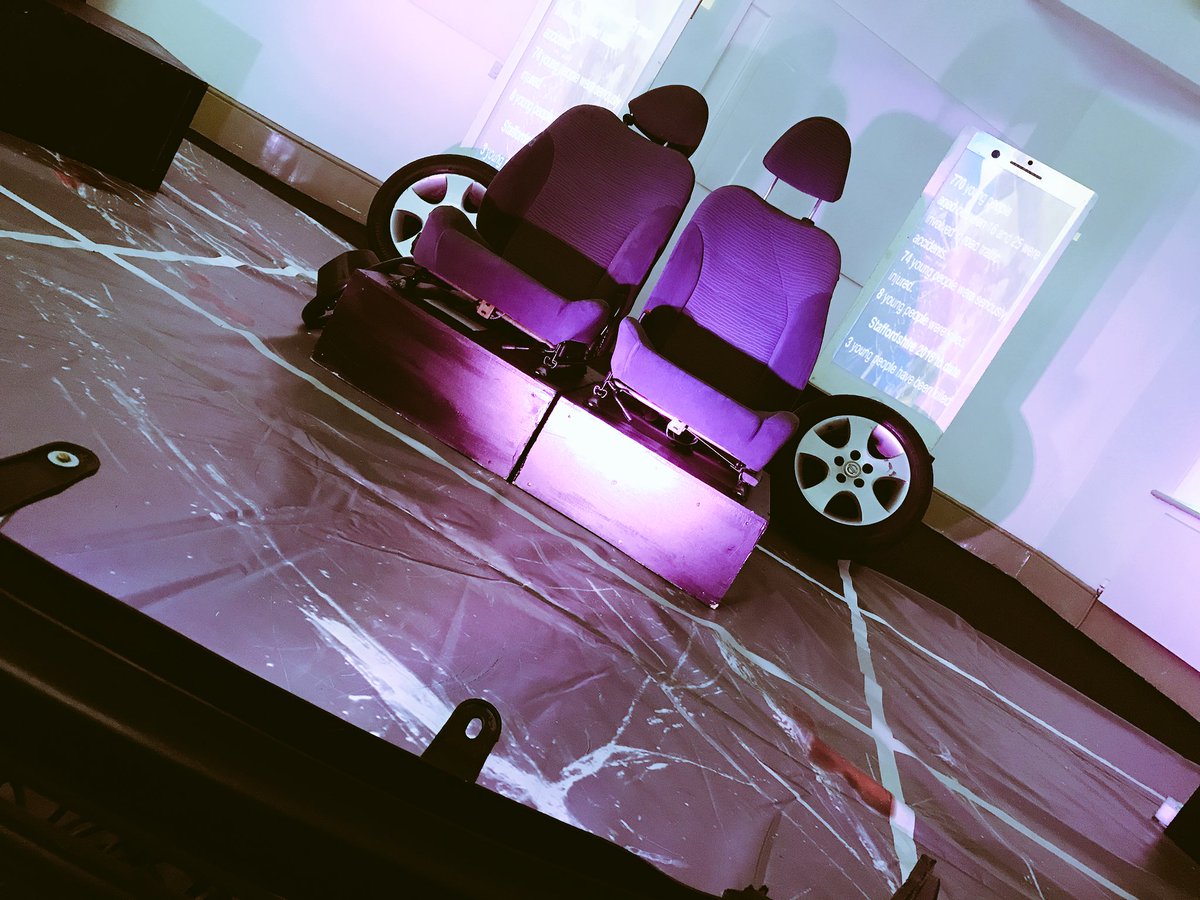 NVBorderlines's tweet photo. About to do 1st show of the tour at Buxton College. #messagenotdelivered @NewVicTheatre https://t.co/AZhSxIZRH3