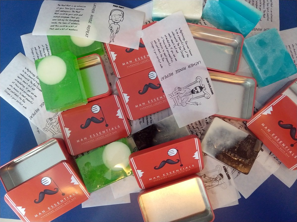 UnderamanSocial's tweet photo. This isn't messy. This is just a bunch of Man Essentials Handmade bath bars, strewn around, just before being packaged. 😎
These bath bars manufactured in small batches, and packaged to keep it fresh, and right off the shelves to your doorstep. 
#ManEssentials #Handmade https://t.co/iTfb98Zxe4