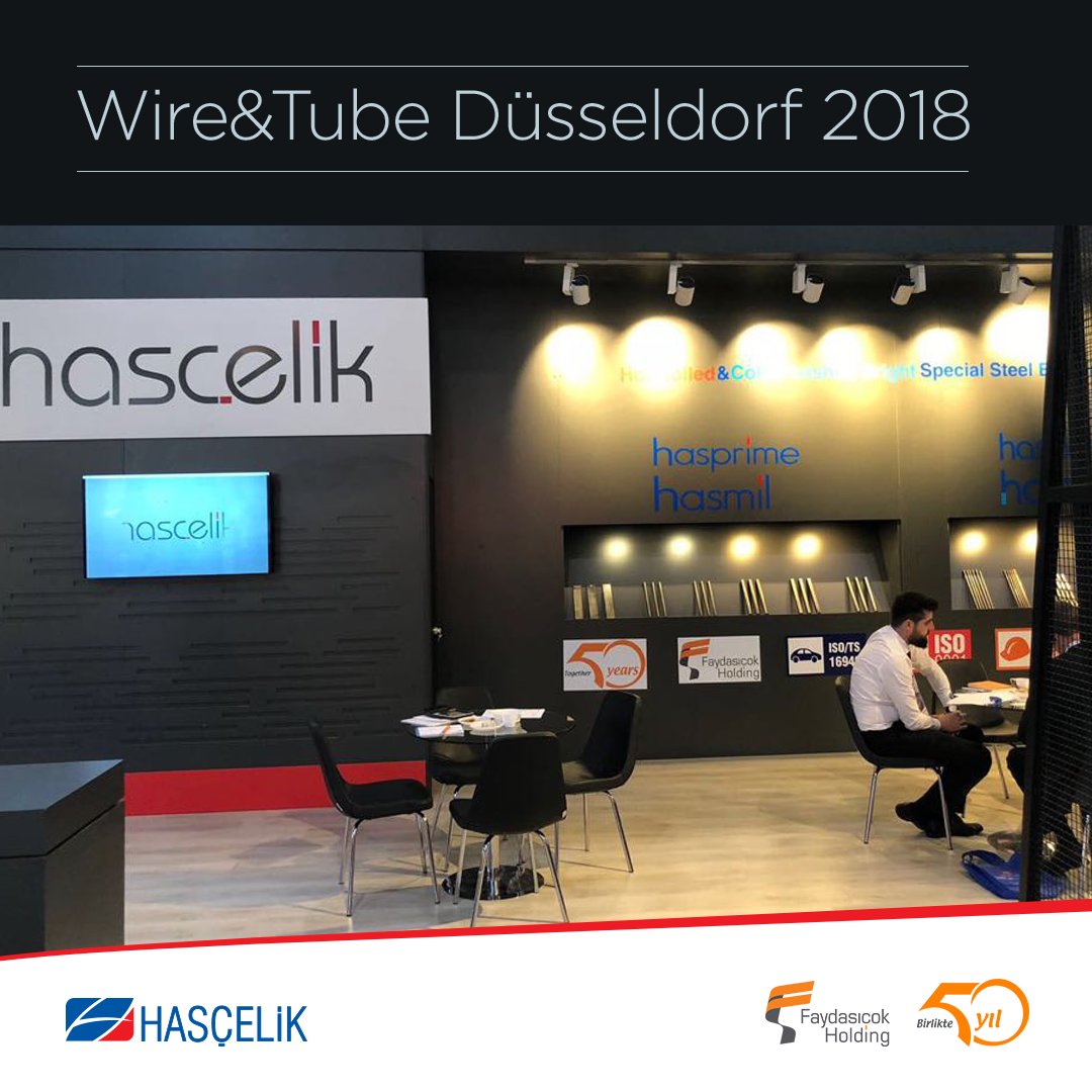 hascelik_as's tweet photo. 'Hasçelik' çatı markamız ile katıldığımız Wire &amp; Tube fuarının ikinci gününde ziyaretçilerimizi bekliyoruz.
#hasçelik #Birlikte50Yıl #faydasıçok #WireTube https://t.co/NHcowGgGqN