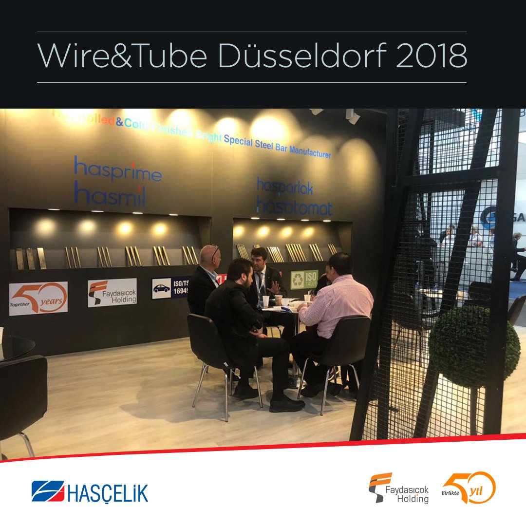hascelik_as's tweet photo. 'Hasçelik' çatı markamız ile katıldığımız Wire &amp; Tube fuarının ikinci gününde ziyaretçilerimizi bekliyoruz.
#hasçelik #Birlikte50Yıl #faydasıçok #WireTube https://t.co/NHcowGgGqN