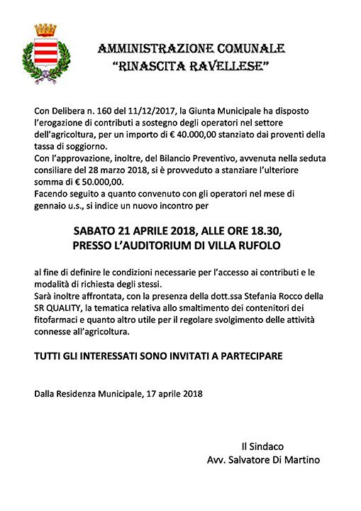 comuneravello's tweet photo. Incontro pubblico con gli operatori nel settore dell’agricoltura https://t.co/ndvmMxCs6E https://t.co/OUdOK67YB8