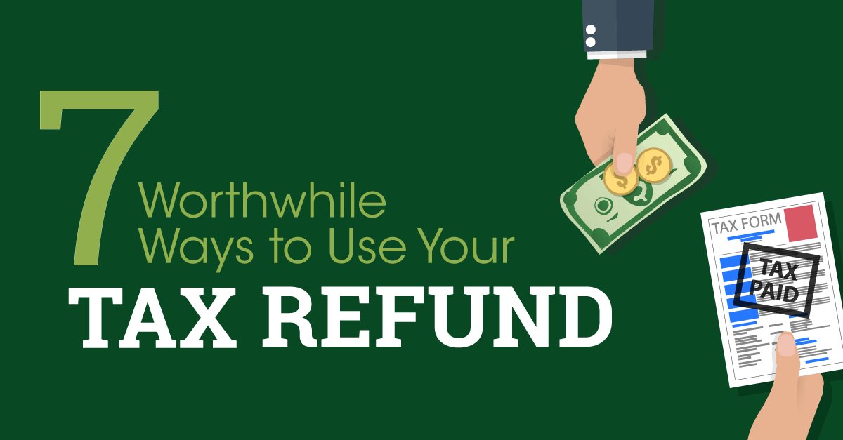 It's #TaxDay, which means you may have a tax refund coming your way. We're here to help you use it wisely. Check out these seven worthwhile ways to use your #TaxRefund: bit.ly/2Gv8DAP