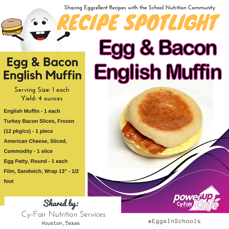 eggsinschools's tweet photo. #EggsInSchools #RecipeSpotlight ALERT 📣: #Egg Bacon + Cheese English Muffin from @PowerUpCafe! Recreating familiar menu items that are seen @ popular fast food chains is a gr8 way 2 get students 2 participate in #SchoolBreakfast &amp; @SchoolLunch! @SchoolMealsRock @PowerUpKatieRD https://t.co/qQTMEw1ZFI