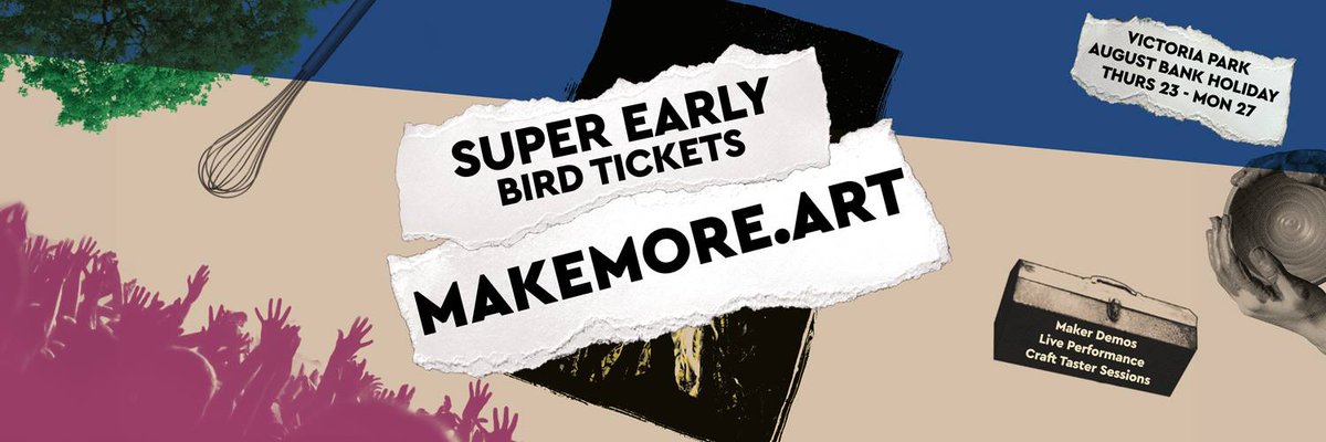MAKEMOREfest's tweet photo. A proper #London summer festival where you can spend all day making + doing #ceramics #woodwork #cookery #diystreetart #livemusic #comedy #bushcraft #theatre #cinema #brewing #butchery #liveinstallations & more!!! Get your super early bird tickets now at https://t.co/97KupjUDUB https://t.co/TBz9iMEZNb