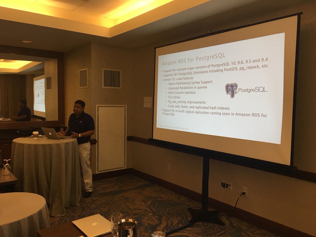 jer_s's tweet image. Kicking off the RDS hands on lab with @jkshah at #PostgresConf @amplifypostgres