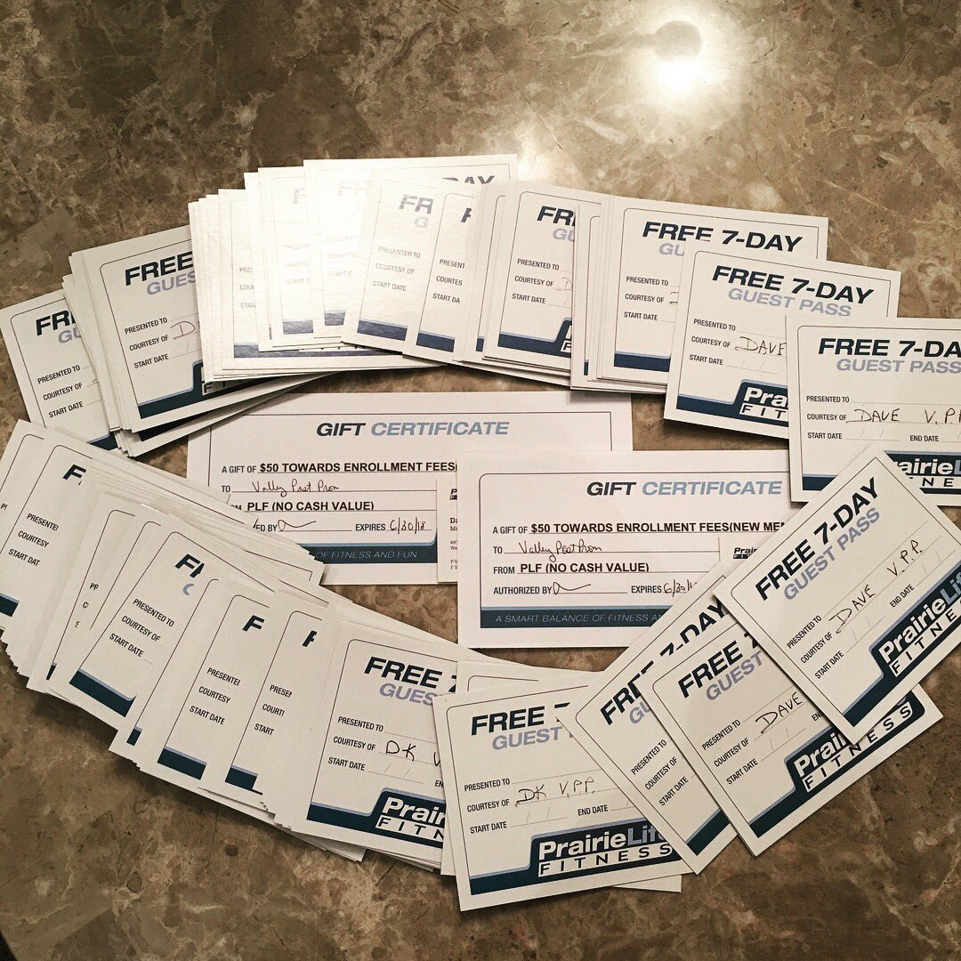 AfterProm2018's tweet photo. @VHS_WuTang @VHSstucouncil You are looking at hundreds of passes donated to our #vhsafterprom2018 by Prairie Life Fitness. You could win one in our Carnival Games or Prize Walk or Raffle. How awesome is that?! Thank you Prairie Life!!! https://t.co/wgjDnYjidE
