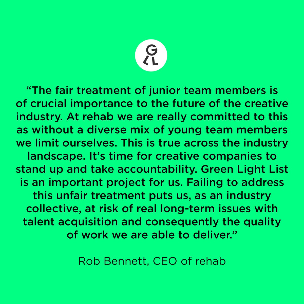 RobBennett82's tweet photo. We collaborated with @jennytheolin to create the Green Light List after her LinkedIn post calling out the poor treatment of junior staff in many agencies went viral. Green Light is a list of companies who treat their junior workforce fairly: https://t.co/QzgDGKShkP https://t.co/FROU8yz0JG