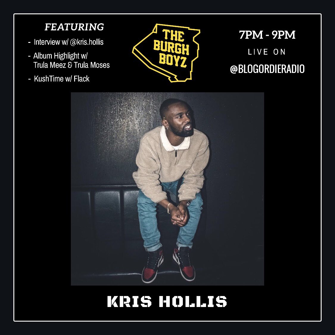 its_spillz's tweet photo. TONIGHT on @TheBurghBoyz we will be interviewing @krishollis_ of @TaylorGang & also @Desi2pretty_ the owner of #LacedBeautyBar โผ๏ธ๐ฅ๐จ๐๐ฏ
@trulameezy & @1TrulaMoses are also stopping by to talk about the new album they just released! #TrulaWorld ๐ OUT NOW ON @iTunes https://t.co/HPI32YHiQT