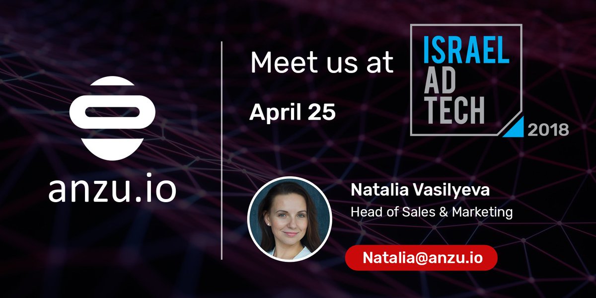 Anzu_io's tweet photo. Attending Israel AdTech 2018? Come meet #Anzu there!
#3dmonetization #3dadvertising https://t.co/zzzb8AK5a2