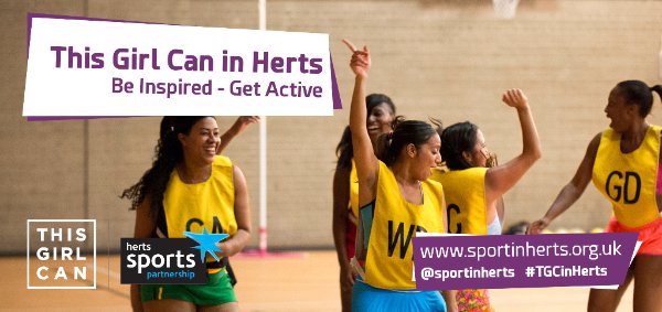 Hot off the press! We're launching the 'This Girl Can in Herts 2018' week mailchi.mp/44e31a8fb36f/b… #TGCinHerts #ThisGirlCan #femalesport #womenandgirls