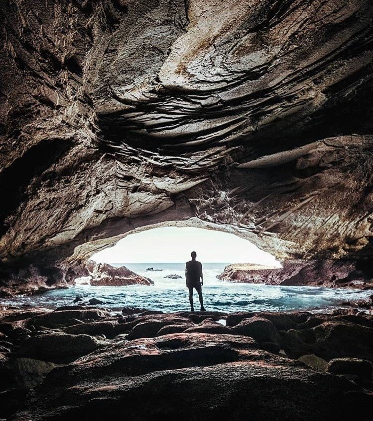 Waenhuiskrans Caves in Arniston, South Africa. Low tide. [5312??2988