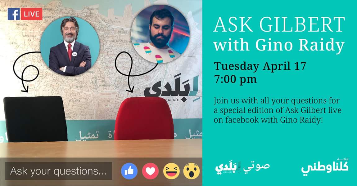 GilbertDoumit's tweet photo. Excited to talk about life, politics & change @GinoRaidy today live at 7pm @ #AskGilbert on my page @gilbertdoumit2018! #MakingPoliticsCoolAgain.
لاقوني بنقاش عن الحياة والسياسة والتغيير مع جينو رعيدي الليلة الساعة ٧:٠٠ لايف فايسبوك خلال #جلسة_مع_جيلبر. #بدنا_نرجع_نعرف_السياسة https://t.co/myCFJTcHcl