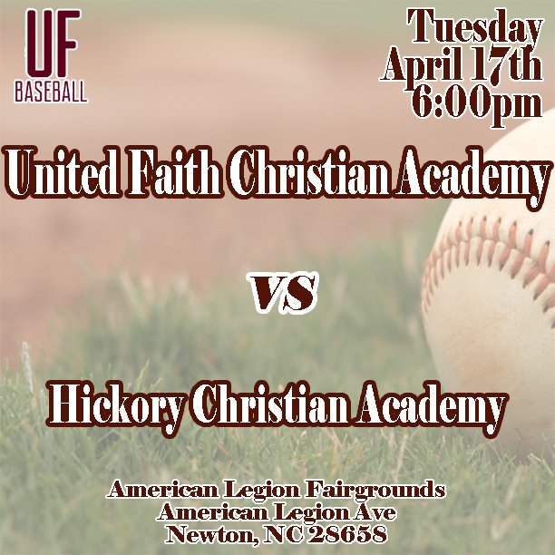 UFCA_Athletics's tweet photo. Good luck to the Falcons today as they take on Hickory Christian Academy in Baseball and Soccer! See both flyers for details. #UFBaseball #UFSoccer https://t.co/fXjfDD2gDq