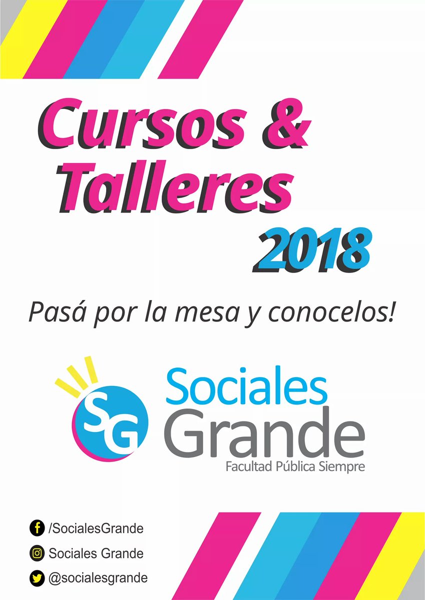 SocialesGrande's tweet image. CURSOS Y TALLERES 2018 🎓☑️

Lanzamos los cursos de #FormaciónComplementaria para las carreras.

Están diseñados en conjunto con profesionales, docentes, organizaciones y estudiantes avanzados de nuestra casa de estudios. 💡📚💻🖋️

#SocialesGrande