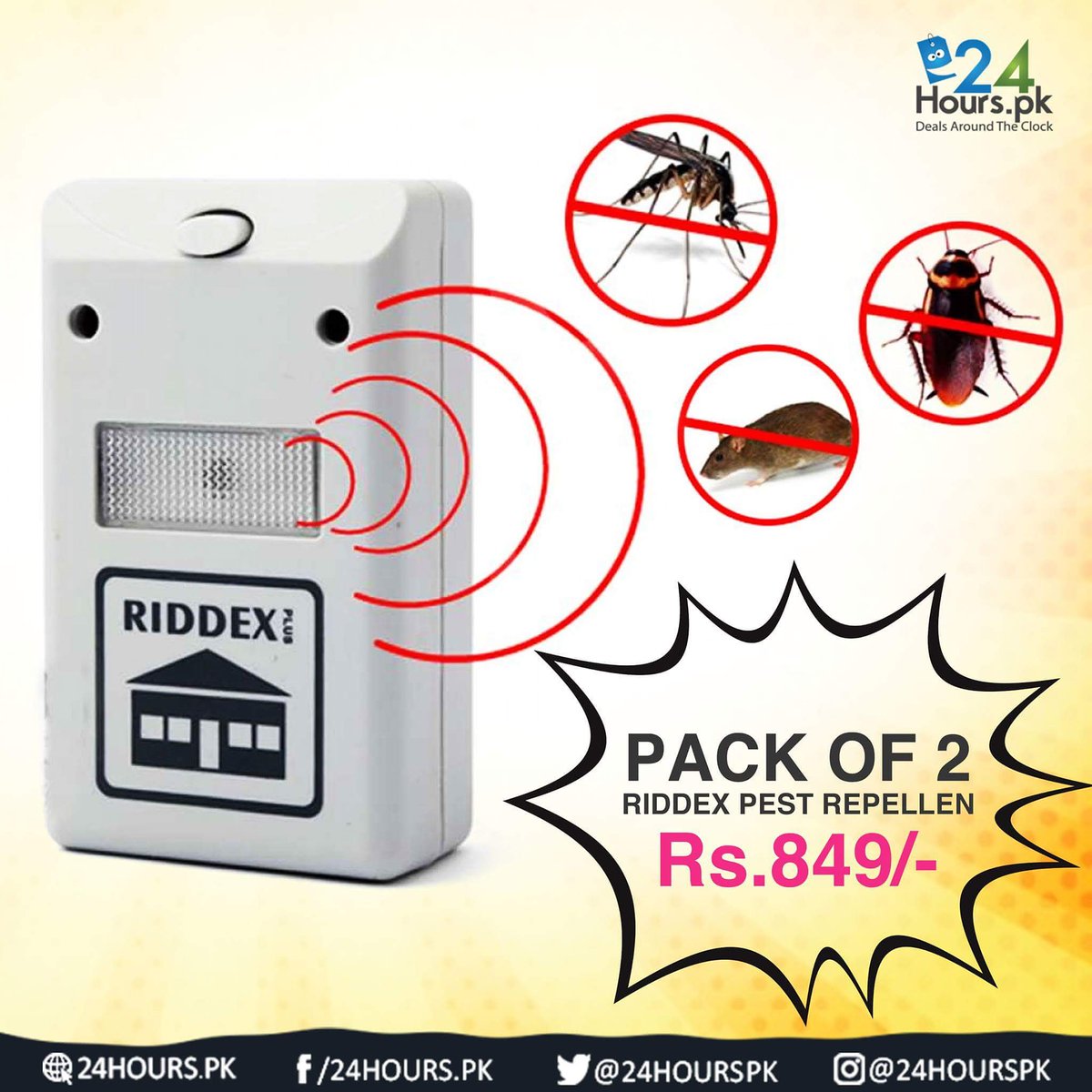 24HoursPK's tweet photo. A simple device to eliminate the use of dangerous chemicals and keep your #Home pest-free!

Place your Order here: https://t.co/Gyb7Nw22Iy

#BuyNow #OrderNow #ShopTillYouDrop #BuyOnline #ShopOnline #OnlineShopping #24HOURSPK #Pakistan https://t.co/IzBCbEglWN