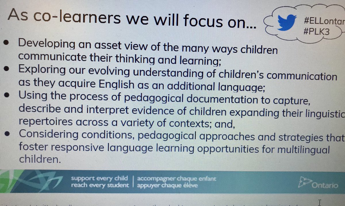MeineStephanie's tweet photo. PL K-3 focuses on supporting English Language Learners #ELLontario #PLK3 https://t.co/vuEegiVaHk