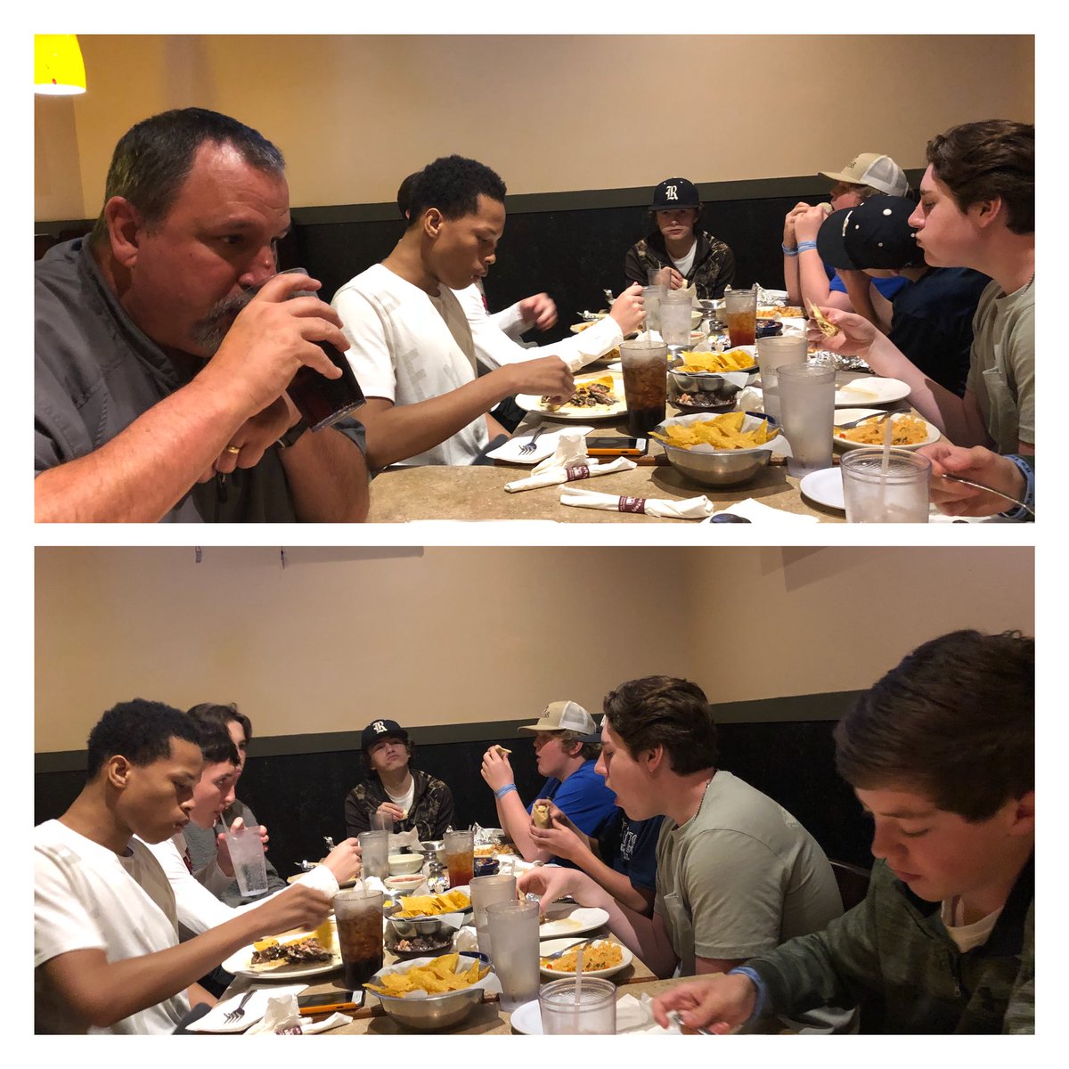RossvilleAcad's tweet photo. Hanging out eating with some of my boys and my right hand man/Assistant Head football coach Jay Locastro. Going to watch the Tiger spring football game. Building Bonds, Building Men, REbuilding the Ville. #RossvilleFootball #morethanfootball @rcawolves https://t.co/wHbLDUFjAG