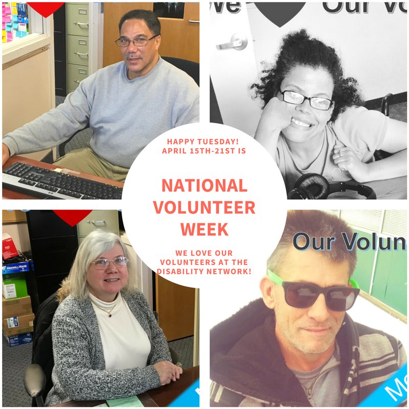 TheDisNetwork's tweet photo. This week is National Volunteer Week! We appreciate and love our volunteers here at The Disability Network! Thank you for all that you do, volunteers. #tdnetworker #tdnvolunteers #VolunteerWeek https://t.co/cc8GVuuQFQ