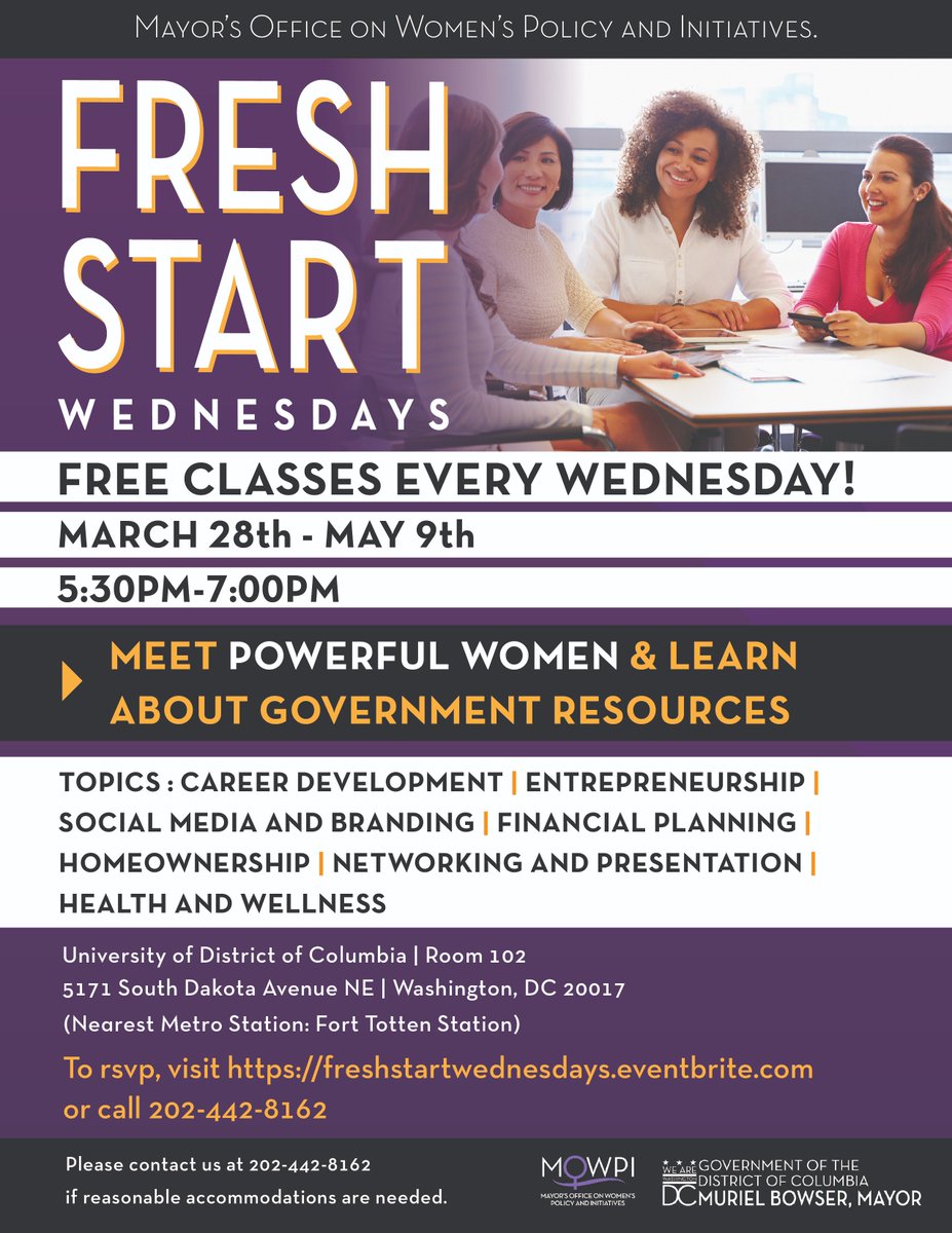 DCMOWPI's tweet photo. Need help starting your business plan? Are you looking for more information abt how to launch your brand? Get your #GloUpAtFSW! Join us 2moro, we're discussing Entrepreneurship! @SmallBizDC will teach this popular class so sign up today: https://t.co/TxjB51vzxt … @MayorBowser https://t.co/T8bqLvDrLA