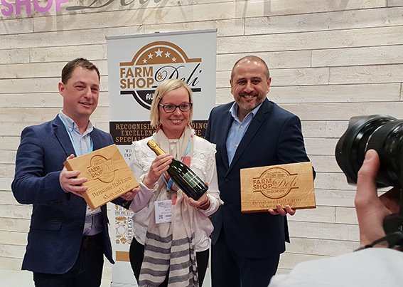 PriceCardPro's tweet photo. Yesterday, we were one of the sponsors of the Farm Shop &amp; Deli show awards. Here's our team presenting to some of the winners! 
Congratulations to @DenstoneHall for winning the Large Farm Shop award and @GoringGrocer who were named Best Newcomer. Well done to all the finalists! https://t.co/zvo4oiaAv4