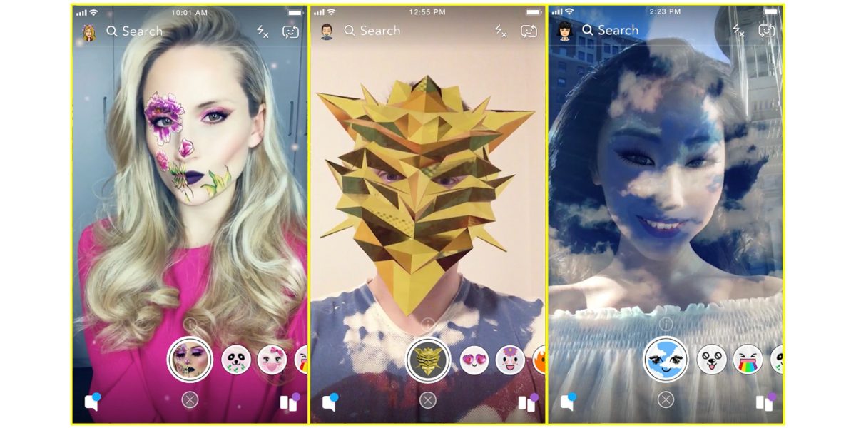 9to5mac's tweet photo. Snapchat Lens Studio now lets anyone create AR Face Lenses, gains integrated GIF stickers https://t.co/2hmDbaXMrk by @apollozac https://t.co/lpZAzPLTKm