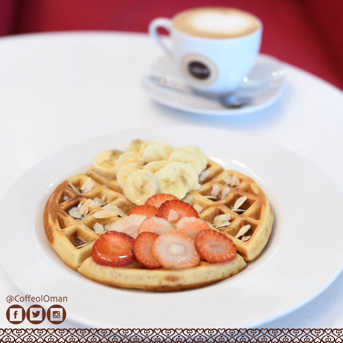 coffeolOM's tweet photo. الحياة أحلى و أحلى مع وافل الفواكه من كوفيول !
Life more sweet with our unique Fruits Waffles I https://t.co/DpPoZxnJ5Y