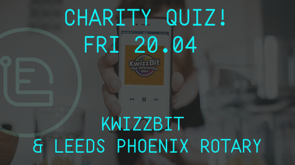 LeedsDigiFest's tweet photo. Cannot wait for Kwizzbit &amp; Leeds Phoenix Rotary's live quiz this Friday for our charity partner Leeds Community Foundation - a pub quiz, awesome company AND a charitable cause? Count us in! #leedsdigi18 @LeedsPhoenix @kwizzbit @LeedsCF @leedsdigidrinks https://t.co/x5QKQ3QCca