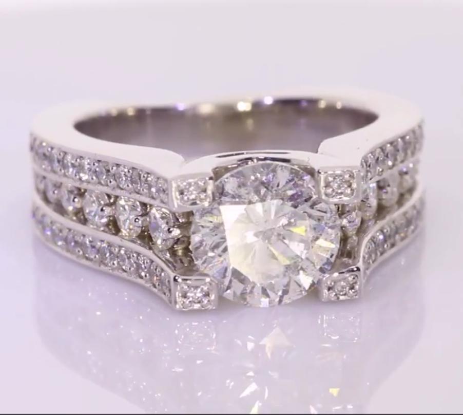 Diamond4world's tweet photo. Beautifully Crafted Diamond Engagement Ring 
18K White Gold  1.01 Crt Canter H/VS2 , 3.14 Crt MM size diamond G/H VS https://t.co/XCAZ4cw5ZU