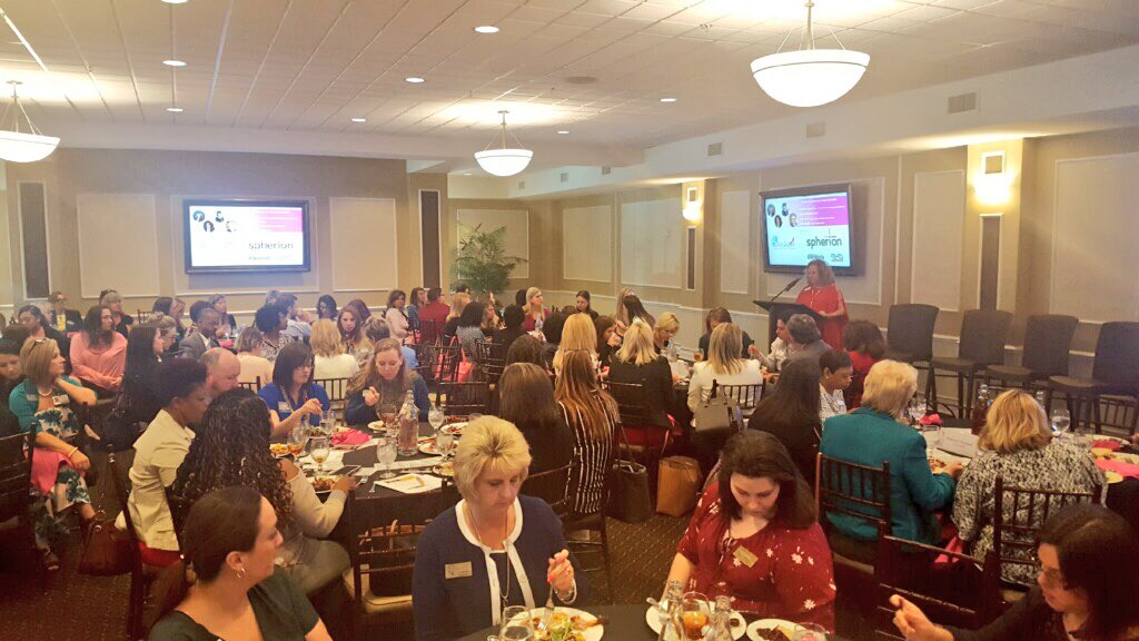 Augusta_Chamber's tweet photo. A sold out crowd getting an inside look into the #RedCarpetTour at todayβs #AugustaMetroWIB. Thanks @Spherion, our presenting sponsor. Panel discussion with @Augusta_Chamber @AECOM @BurkeCountyGA @SecFedBank #AchievingMoreTogether https://t.co/Gr0niT5Duh