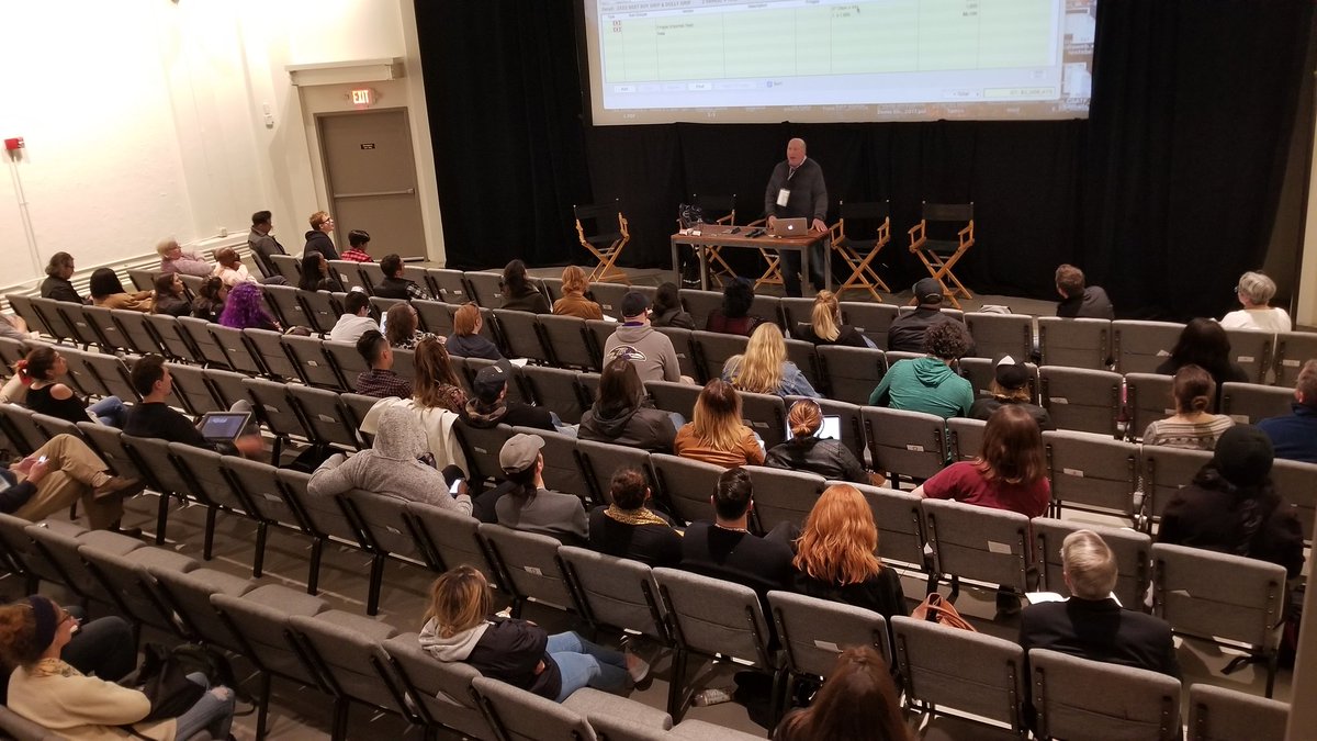 AnthonyLopezNYC's tweet photo. Great turnout for our #Budgeting panel at the @atlantafilmfest. @SteveBizenov walking nearly 100  #filmmakers thru @mediapays #ShowbizBudgeting program. #filmmaking #ATLFF #Producer #Production #Atlanta #IndieFilm #GAincentives #GeorgiaFilms https://t.co/xhhKcEMyWy