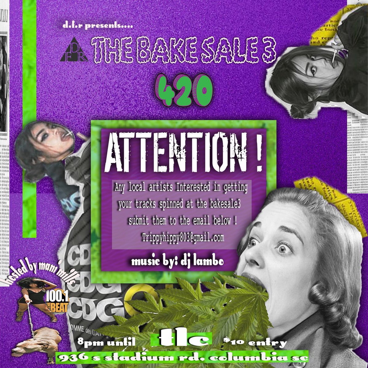 Flightsnofeel's tweet photo. !!!!!!!!!!!!!!! ATTENTION ALLL ARTISTS
#BAKESALE3
THIS FRIDAY 4/20
(4/20 friendly venue)
-
ANY LOCAL ARTIST THAT WOULD LIKE THEYβER MUSIC PLAYED ( free of cost) LIVE HERE EMAIL !
Trippyhippy803@gmail.com
8pm - until
936 s stadium road ( near the WB stadium ) https://t.co/8vGbysDbQB