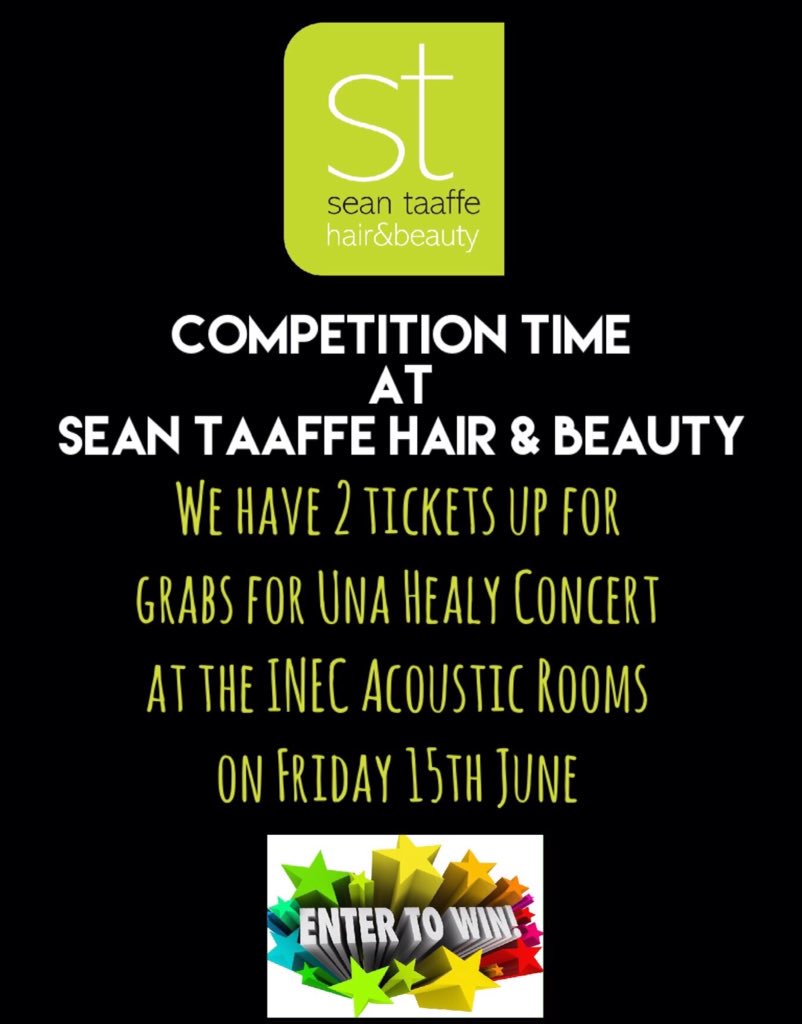 SeanTaaffeHair (@seantaaffehair) on Twitter photo Competition time at Sean Taaffe Hair & Beauty, check out our FB & Insta !
<a href="/UnaHealy/">Una Healy</a> @INECKILLARNEY #concerttickets #taaffestyle Competition time at Sean Taaffe Hair & Beauty, check out our FB & Insta !
<a href="/UnaHealy/">Una Healy</a> @INECKILLARNEY #concerttickets #taaffestyle