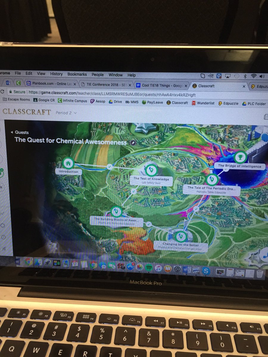 tjordanscience's tweet photo. Following along with my students as they complete the Quest for Chemical Awesomeness in Classcraft. Who says sub plans can’t be fun! I’ll see you tomorrow dudes! #classcraft #tie18 #questing #Science https://t.co/LpOH11a5WM