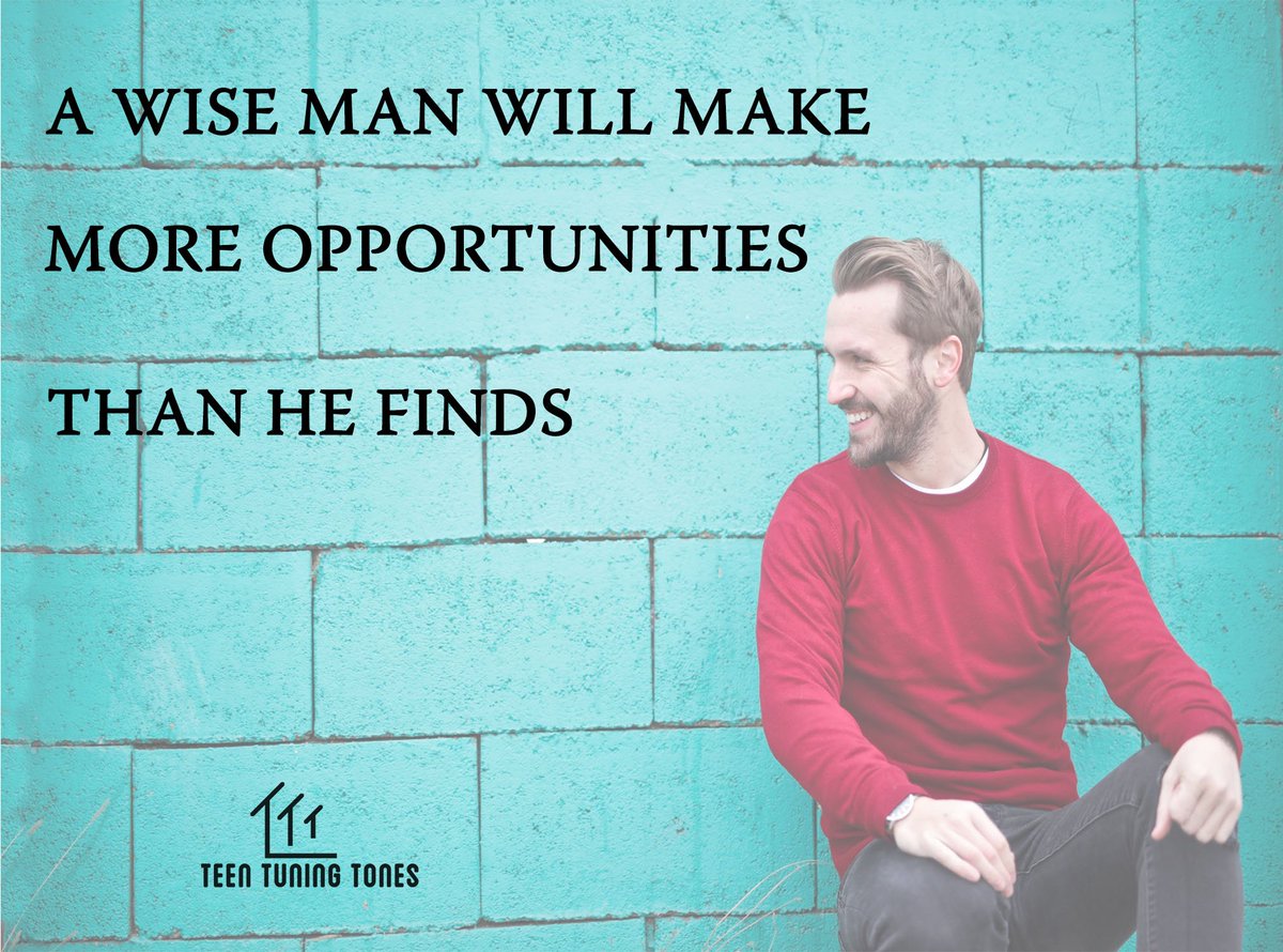 TeenTuningTones's tweet photo. "A wise man will make more opportunities than he finds"

#man #manwithamission #quotes #wiseman #opportunities #myvision #teentuningtones #tetuto #entrepreneur #entrepreneurquotes #hardwork #hustler #entrepreneurlife #entrepreneurs #youcandoit #goals #ambition #dreams #ambitions https://t.co/RZVvuQ18MS