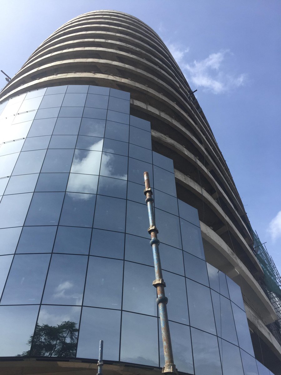 InfoSutherland's tweet photo. Palazzo Tower (now branded One Africa Place) Nairobi, Kenya
The building’s elegant curves now being revealed as the curtain wall installation progresses nicely. (Sutherland Engineers - Facades) https://t.co/4vrg2tDbTg