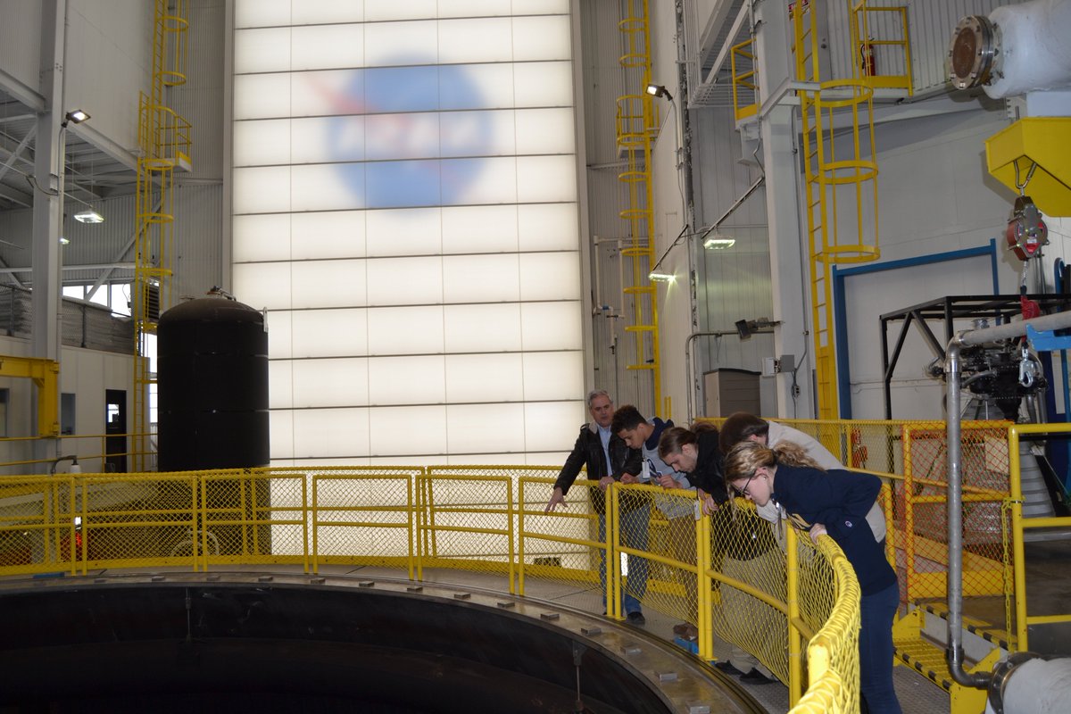 gobluestreaks's tweet photo. Global Internship Engineering students recently visited &amp; toured the NASA Plum Brook Station with Deputy Director of NASA, David E. Taylor. Students &amp; staff visited the Space Environmental Testing in NASA, Space Power Facility, &amp; Spacecraft Propulsion Research Facility. #SCSGIE https://t.co/PE5Jvz04kG