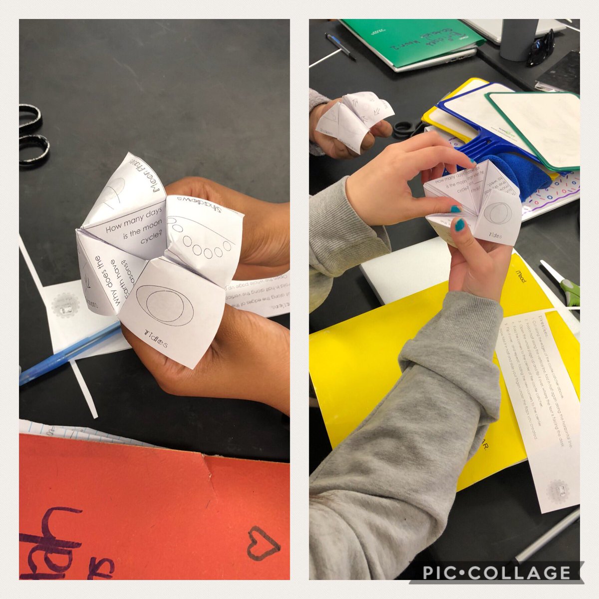 MrsSchieberGV's tweet image. Reviewing Space terms for the #maptest using cootie catchers aka fortune tellers... (The kids didn’t know what a cootie catcher was?) 🤦🏻‍♀️#growingpanthers #isdstrong