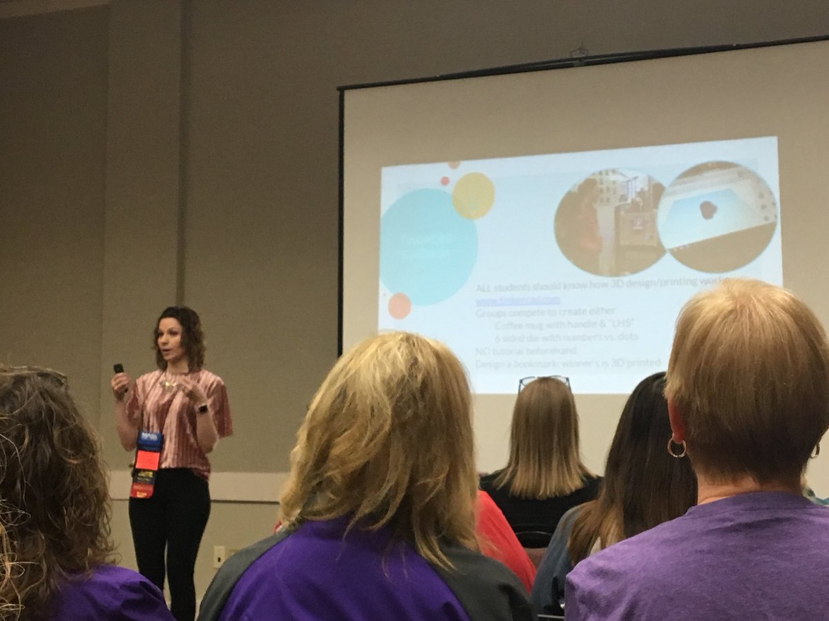 JessicaLairmore's tweet photo. A great workshop with Kelly Olivia from Wentzville HS! She shared so many awesome resources to make the Library Steam-y! #MASLSC18 #fmsteach https://t.co/OyXcMePJht