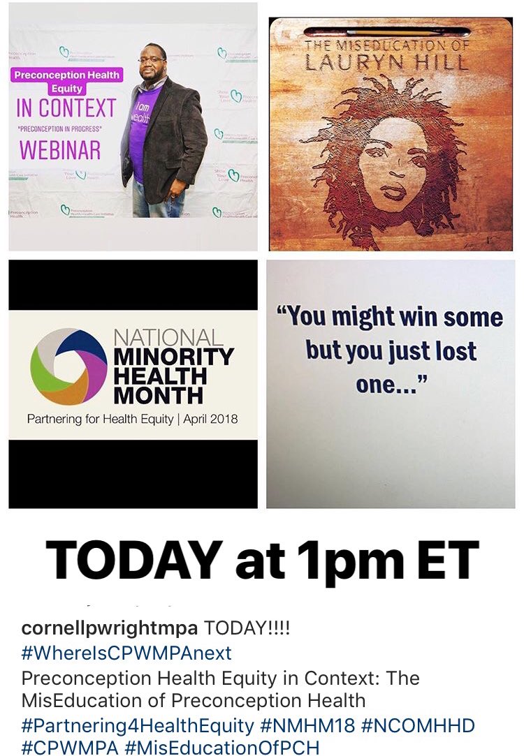 SYL_Today's tweet photo. Today at 1pm- join @CPWrightMPA in a webinar about Preconception Health IN Context. #showyourlovetoday #BMHW18 #publichealth #NMHM18 #PartneringForHealthEquity https://t.co/CabsqoDNgn