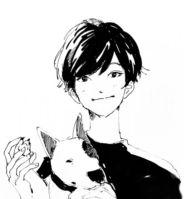 ブルテリアと男の子 
