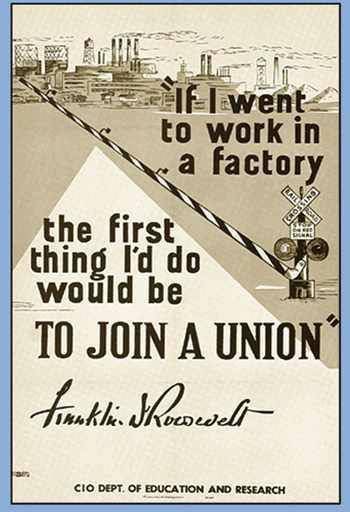 IBEW's tweet image. "If I went to work in a factory the first thing I'd do is join a union." - Franklin D. Roosevelt