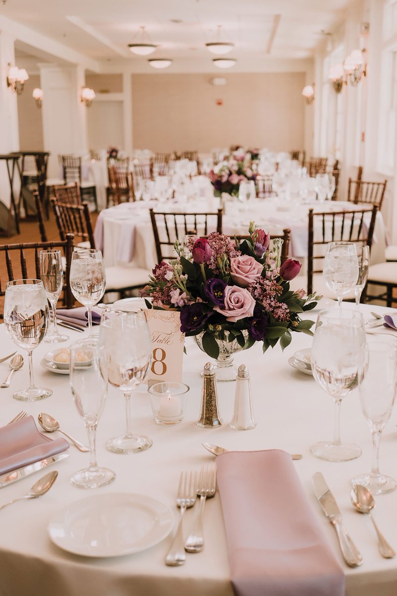 Love purple? Take a cue from Alyson and John's lovely spring wedding at #Plymouth's <a href="/pavilionpgc/">Pinehills Pavilion</a>: southernneweddings.com/purple-themed-…