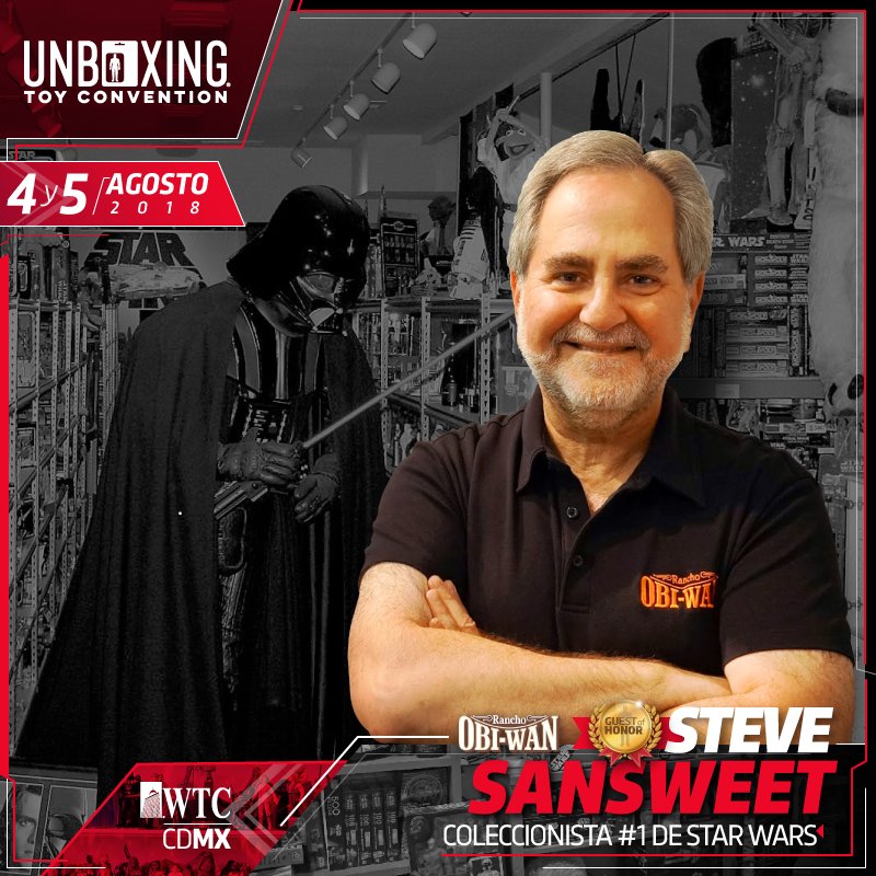 UnboxingToyCon's tweet photo. ¿Ya conoces a los primeros dos invitados de #UnboxingToyConvention2018? Se trata de @SteveSansweet, el mayor coleccionista de #StarWars en el mundo, y de #TimEffler, diseñador y creativo de juguetes de #StarWars, #Ghostbusters, #Batman, #JurassicPark y #PiratesOfTheCaribbean. https://t.co/cYU6WzBW0o